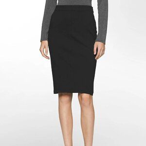 Calvin Klein Women's Straight Fit Midi Ponte Black knit Pencil Skirt Sz 8